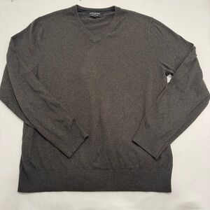 Banana Republic Men's Large V-Neck Sweater Silk Cashmere Dark Army Green Classic